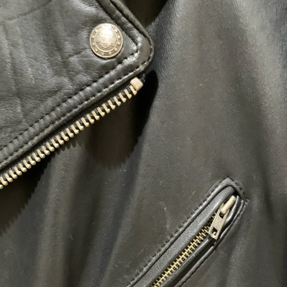 Harley Davidson Hand Painted Insulated Leather Jacket Big/Tall 48R VTG RARE FIND - Picture 14 of 16